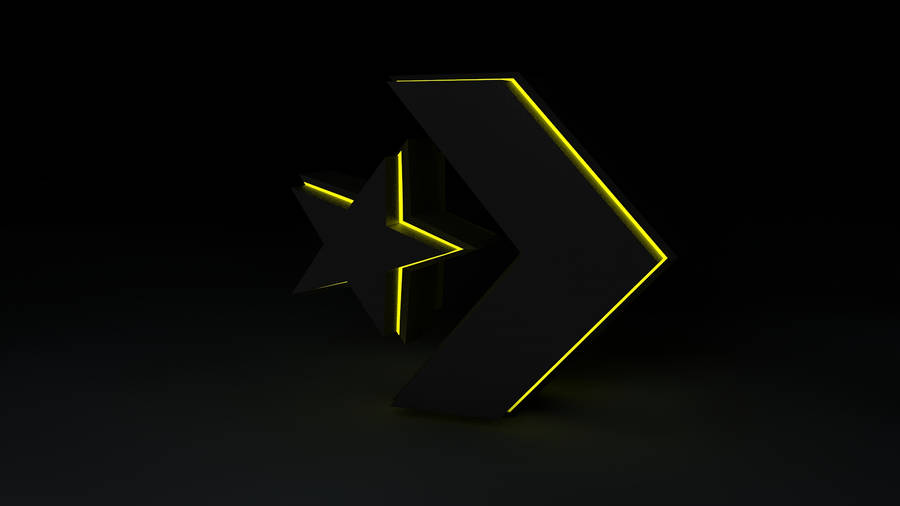 Vibrant Black And Yellow Converse Logo Wallpaper