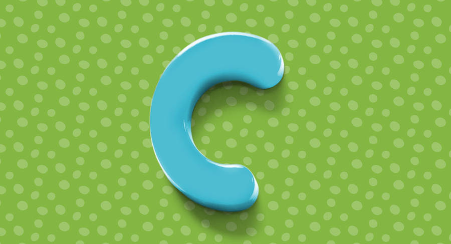 Vibrant Blue 3d-rendered Letter C Wallpaper