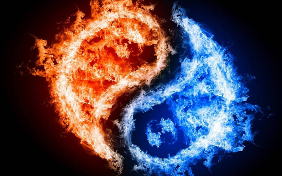 Vibrant Blue Fire In Darkness Wallpaper