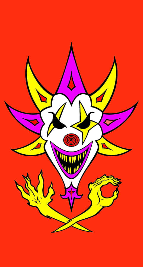 Vibrant Clown Face Graphic Wallpaper