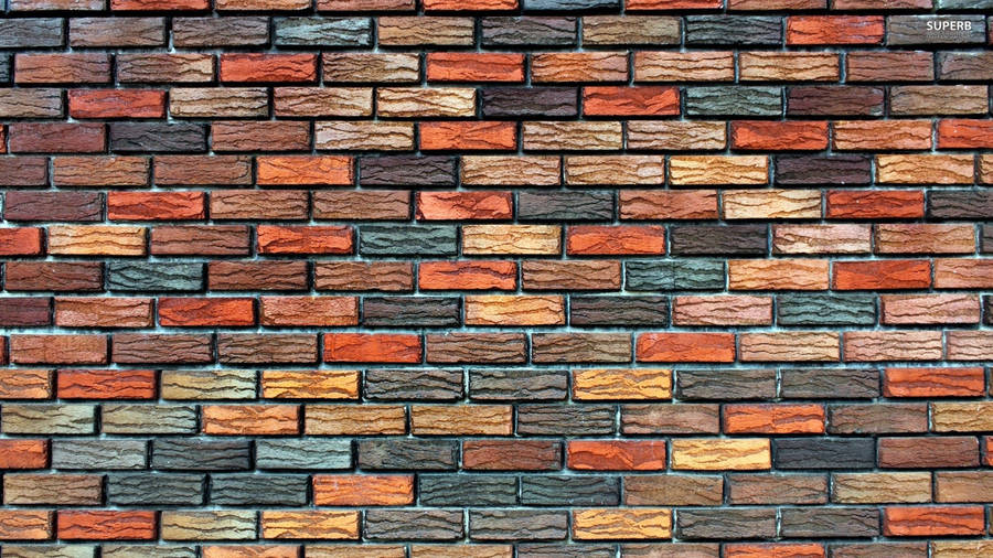 Vibrant Colored Brick Wall With Unique Squiggly Texture Wallpaper