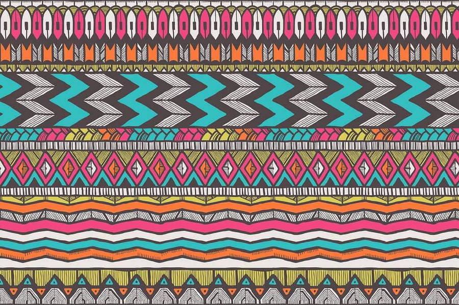 Vibrant Colors Of Tradition - Colorful Tribal Pattern Poster Wallpaper