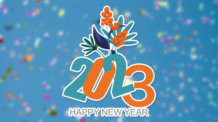 Vibrant Confetti Happy New Year 2023 Wallpaper