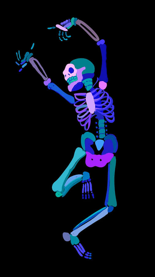 Vibrant Dancing Skeleton Wallpaper