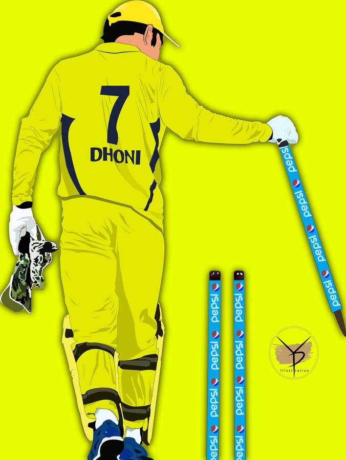 Vibrant Digital Art Dhoni Hd Wallpaper