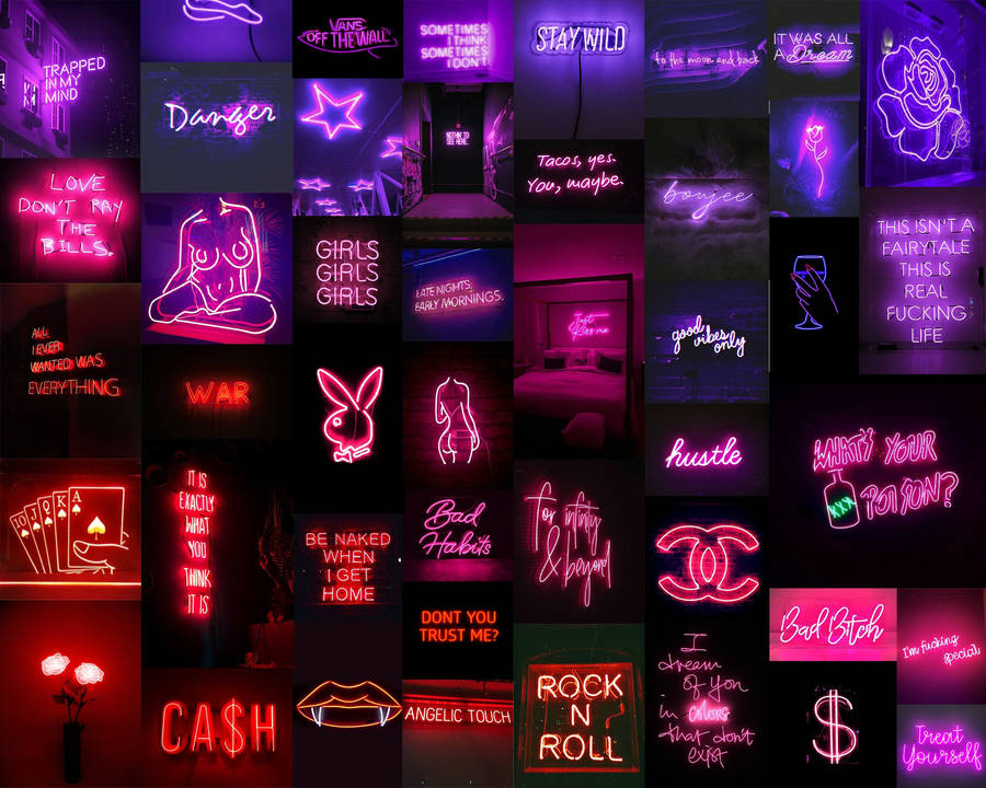 Vibrant Energy Of Neon Pink Art Signs Wallpaper