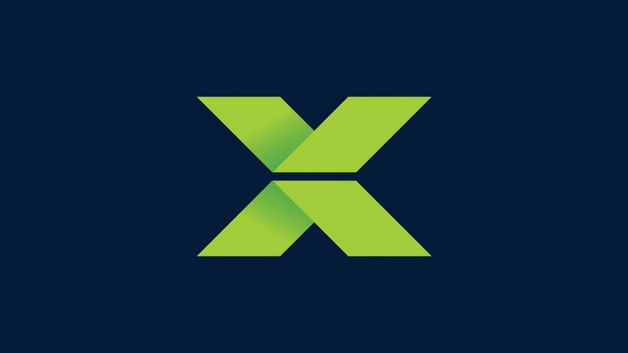 Vibrant Green Letter X Divided Design Wallpaper