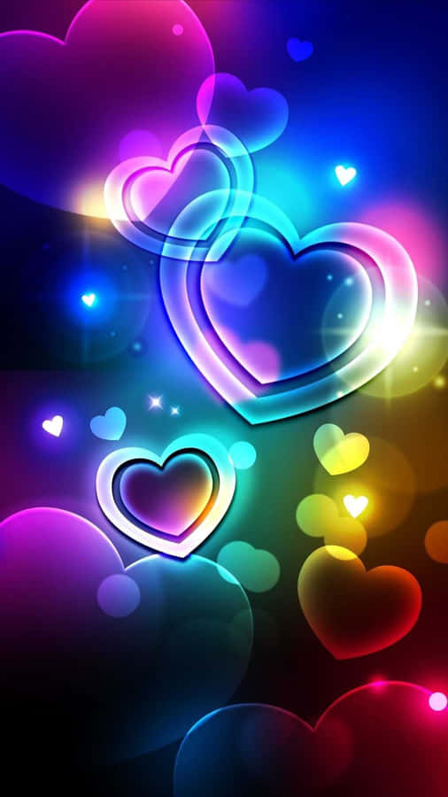 Vibrant_ Hearts_ Abstract_ Background.jpg Wallpaper