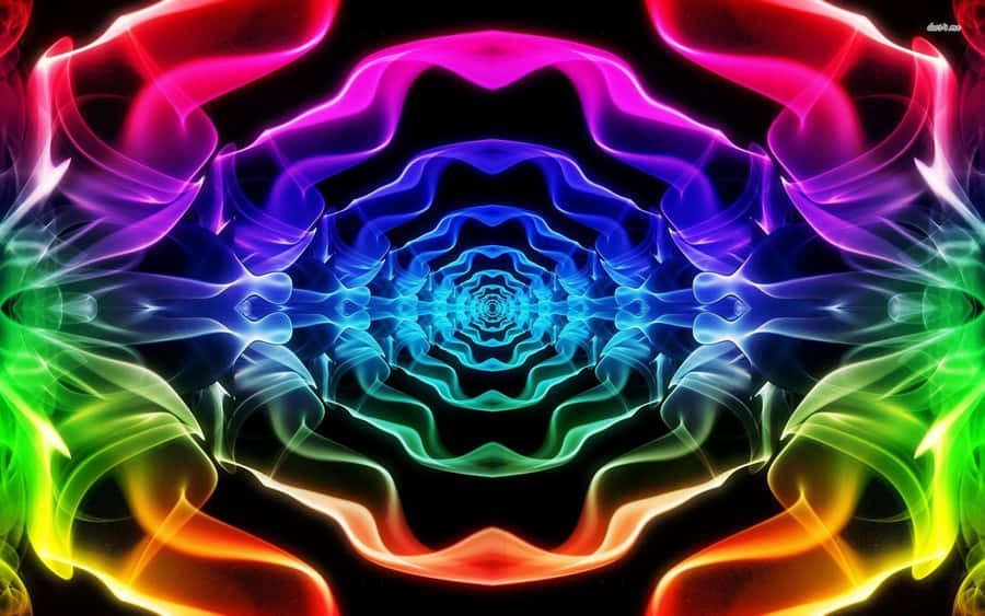 Vibrant Neon Smoke Art Wallpaper
