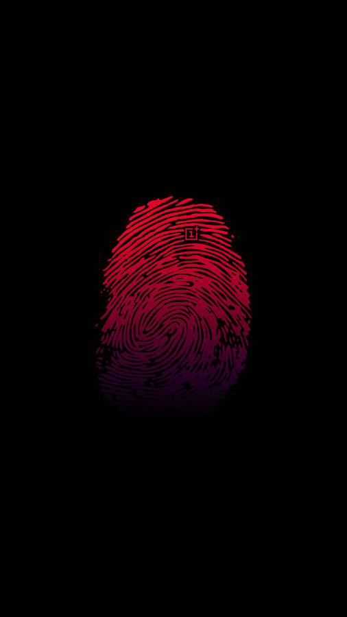 Vibrant Oneplus Red Thumbprint Image Wallpaper