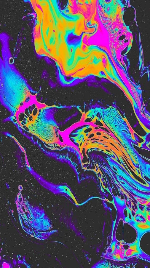 Vibrant Psychedelic Iphone Wallpaper Wallpaper