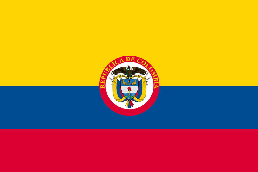 Vibrant Republic Of Colombia Flag Waving In The Air Wallpaper