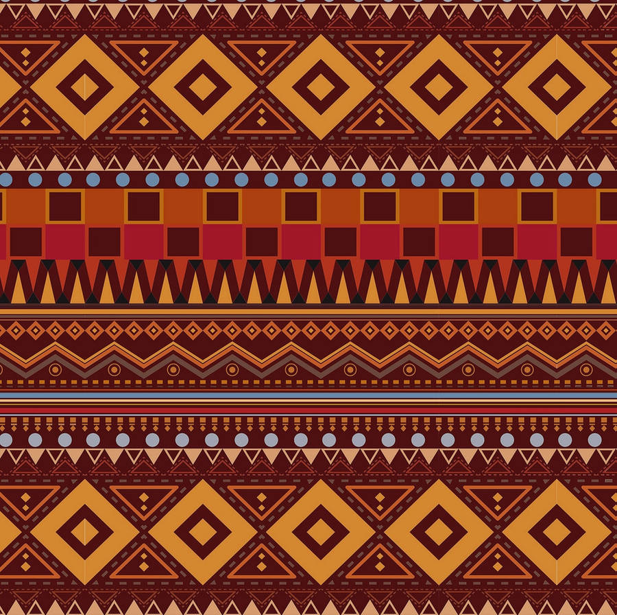 Vibrant Retro Tribal Pattern Wallpaper