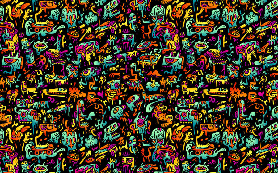 Vibrant_ Tribal_ Doodle_ Pattern.jpg Wallpaper