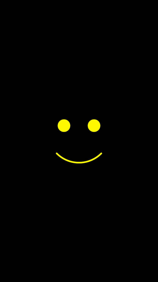 Vibrant Yellow Smiley Avatar Cartoon On Iphone Wallpaper