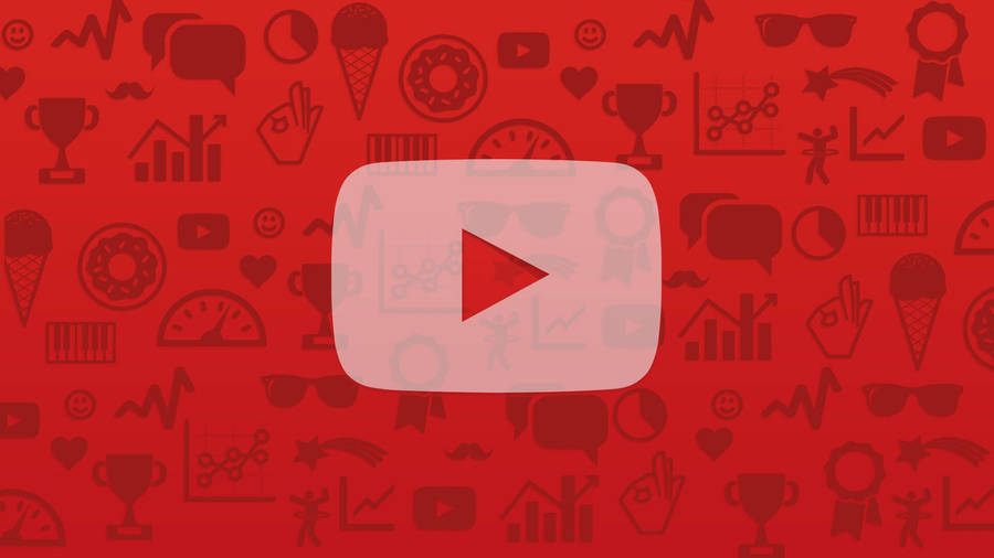 Vibrant Youtube Logo Against A Doodle Filled Backdrop Wallpaper