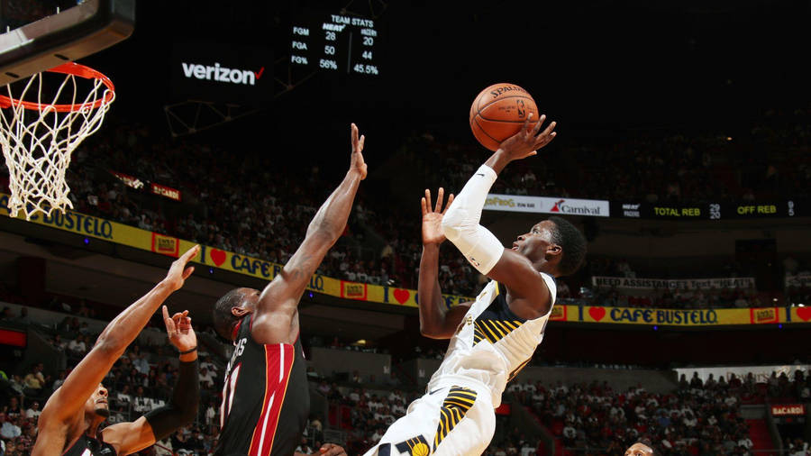 Victor Oladipo Jumping On The Court Wallpaper