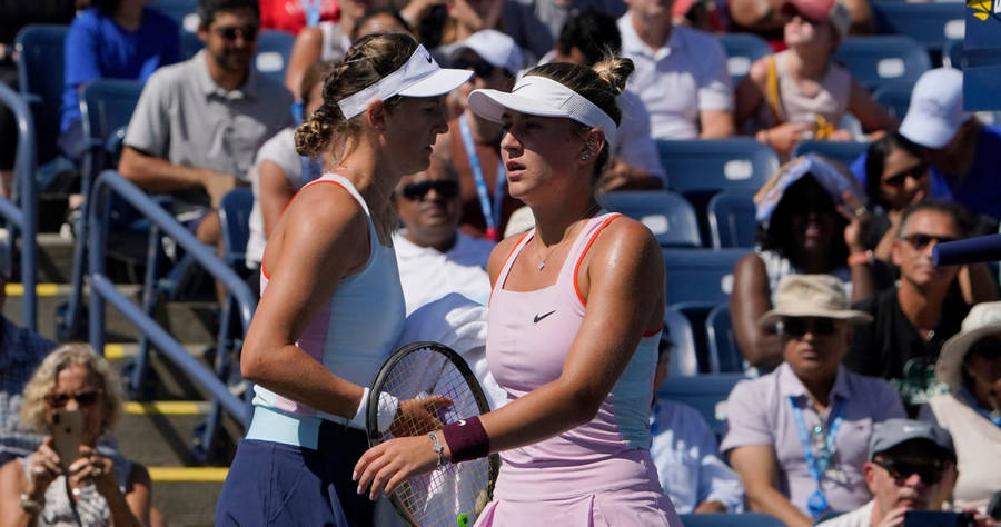 Victoria Azarenka In Pink With Racket Wallpaper