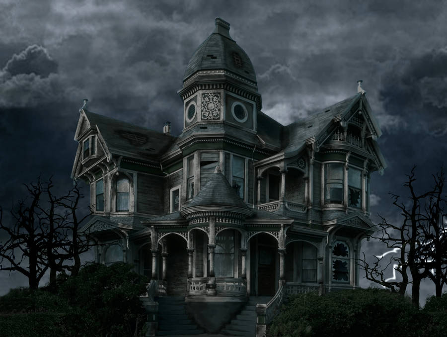 Victorian Haunted House Art Wallpaper