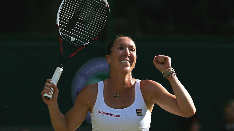 Victorious Moment Of Jelena Jankovic Wallpaper