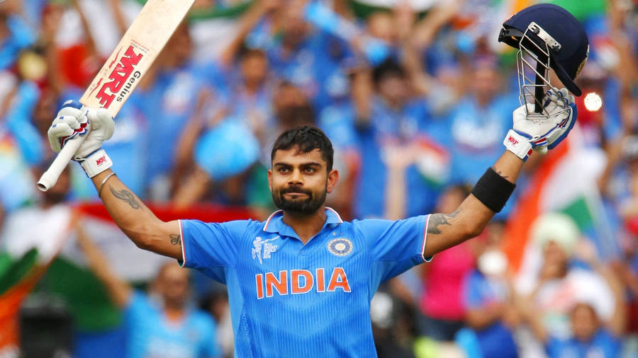 Victorious Virat Kohli Wallpaper