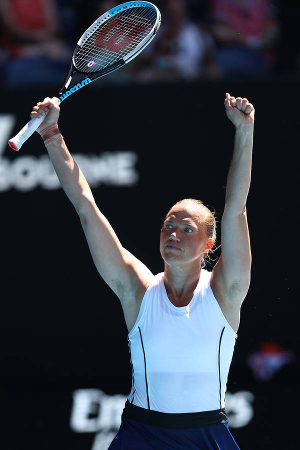 Victory Celebration Of Kaia Kanepi Wallpaper