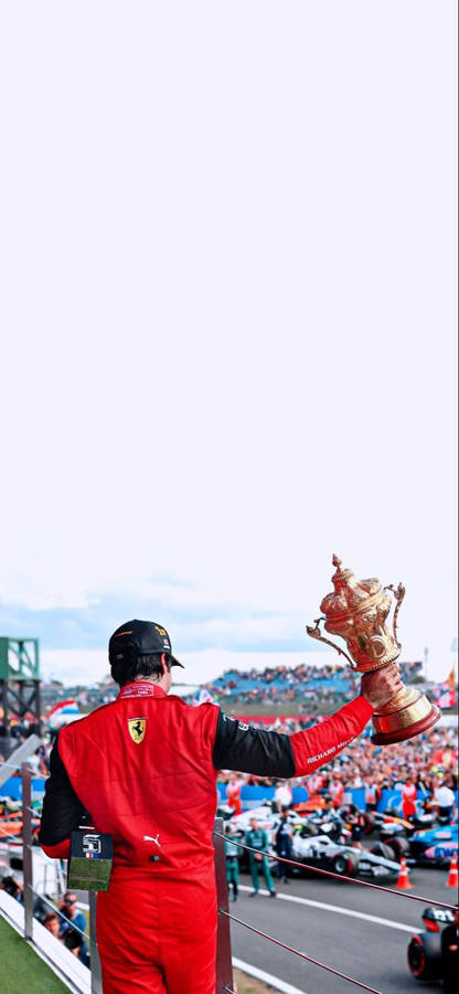 Victory Moment Of Carlos Sainz Jr Wallpaper