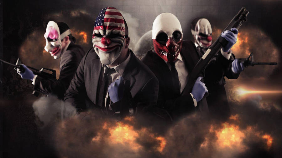 Video Game Payday 2 Gang Explosion Effect Wallpaper