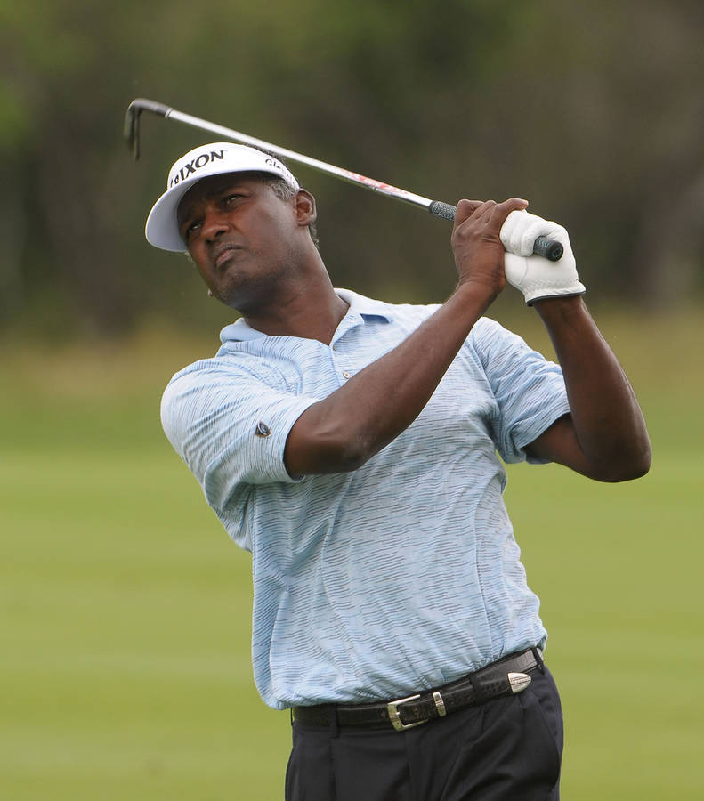 Vijay Singh After Hitting The Ball Wallpaper