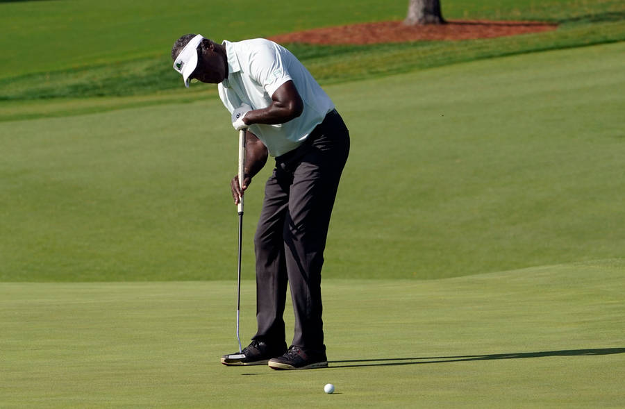 Vijay Singh Checking Golf Ball Wallpaper