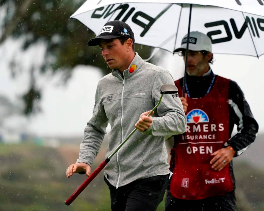 Viktor Hovland During The Farmers Insurance Open Wallpaper