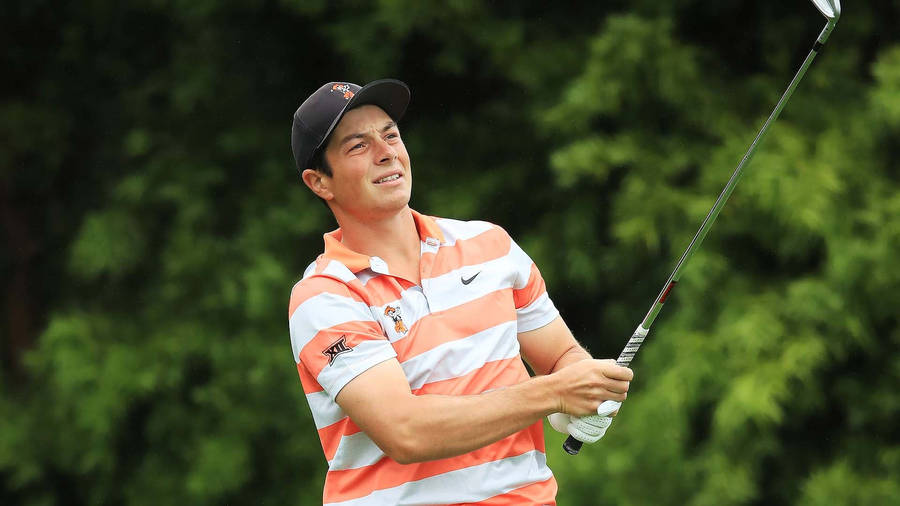 Viktor Hovland In Striped Shirt Wallpaper