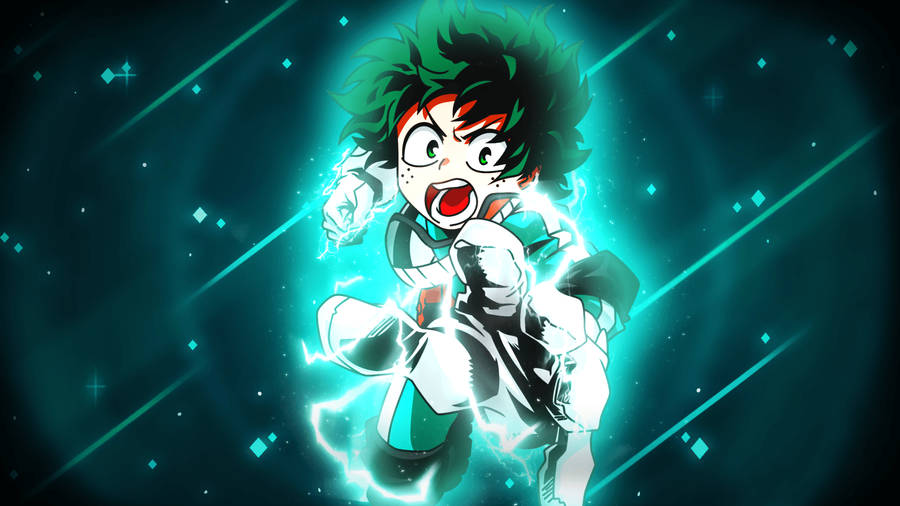 Villain Deku Izuku Midoriya Green Lightning Wallpaper