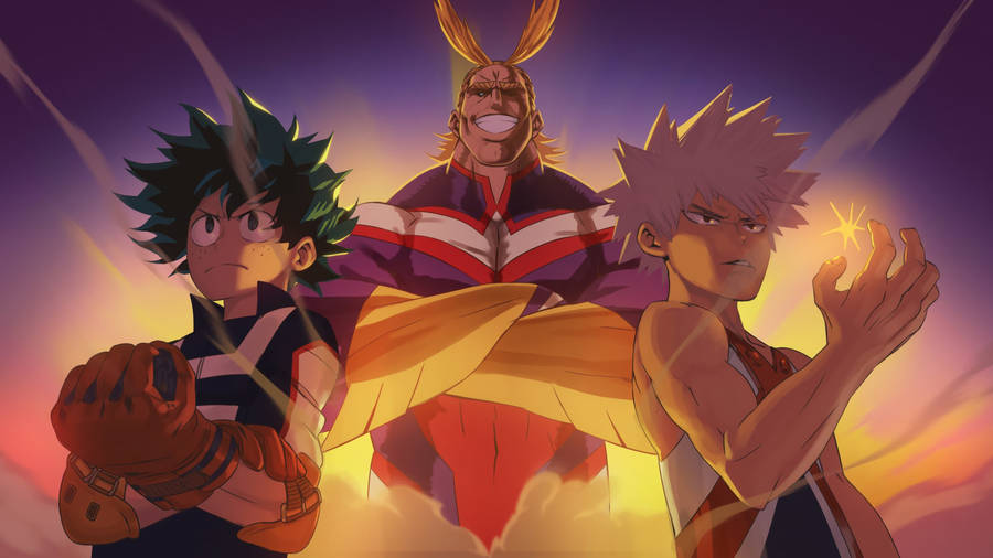 Villain Deku Katsuki And All Might Wallpaper