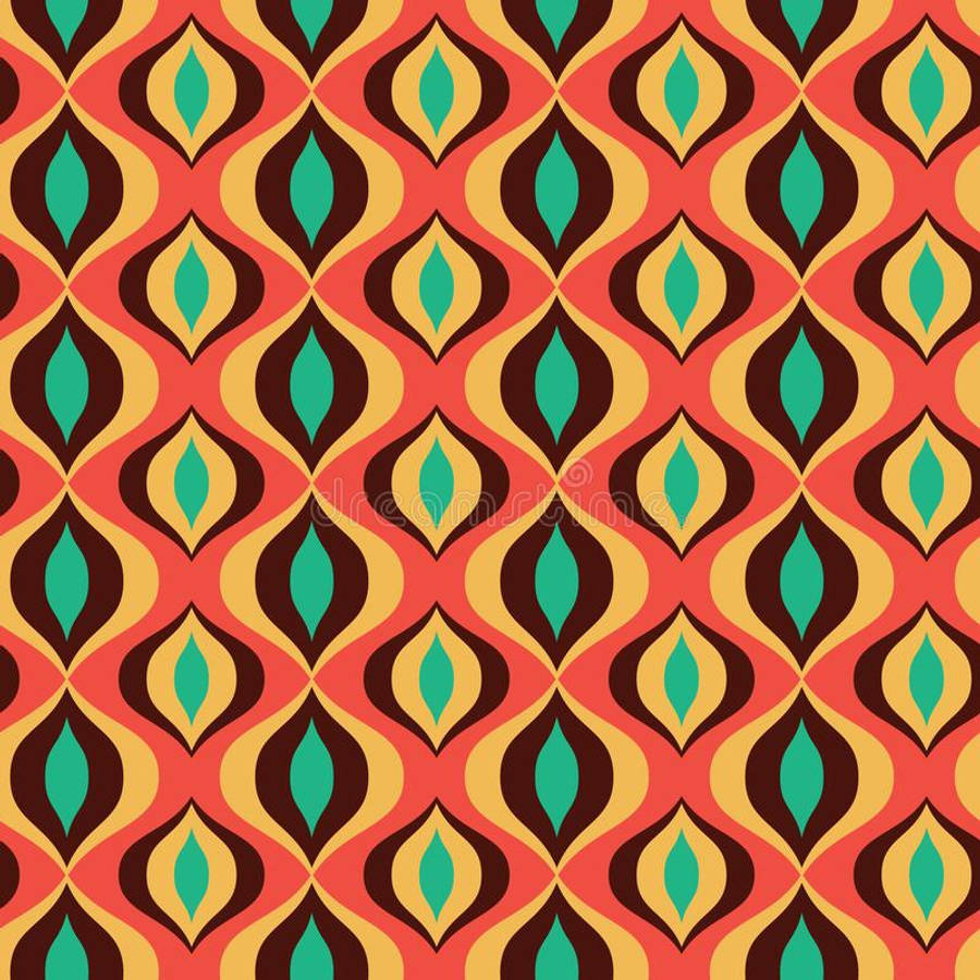 Vintage 70s Teal Blue Diamonds Wallpaper