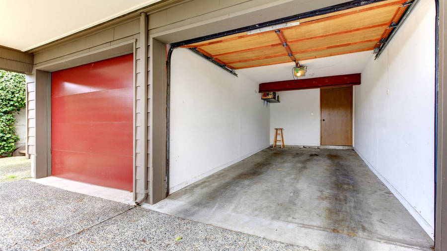 Vintage Aesthetic Empty Garage Open Door Wallpaper