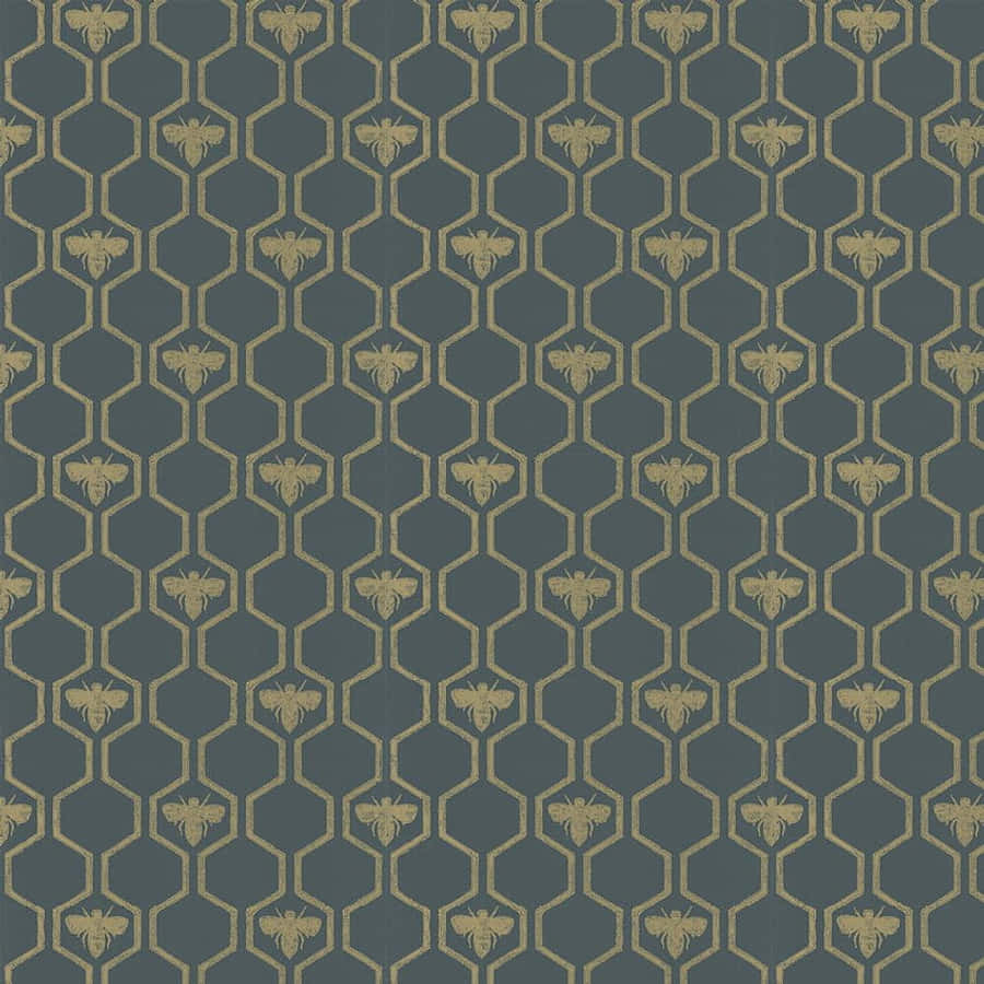Vintage Bee Buzzing Around A Flower Wallpaper