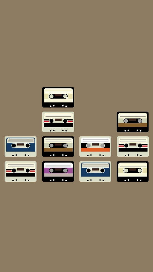 Vintage Cassette Tapes Retro Aesthetic Iphone Wallpaper