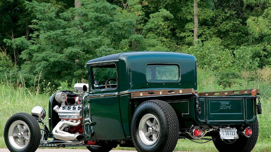 Vintage Charm: Rustic Old Ford Truck Rat Rod Wallpaper