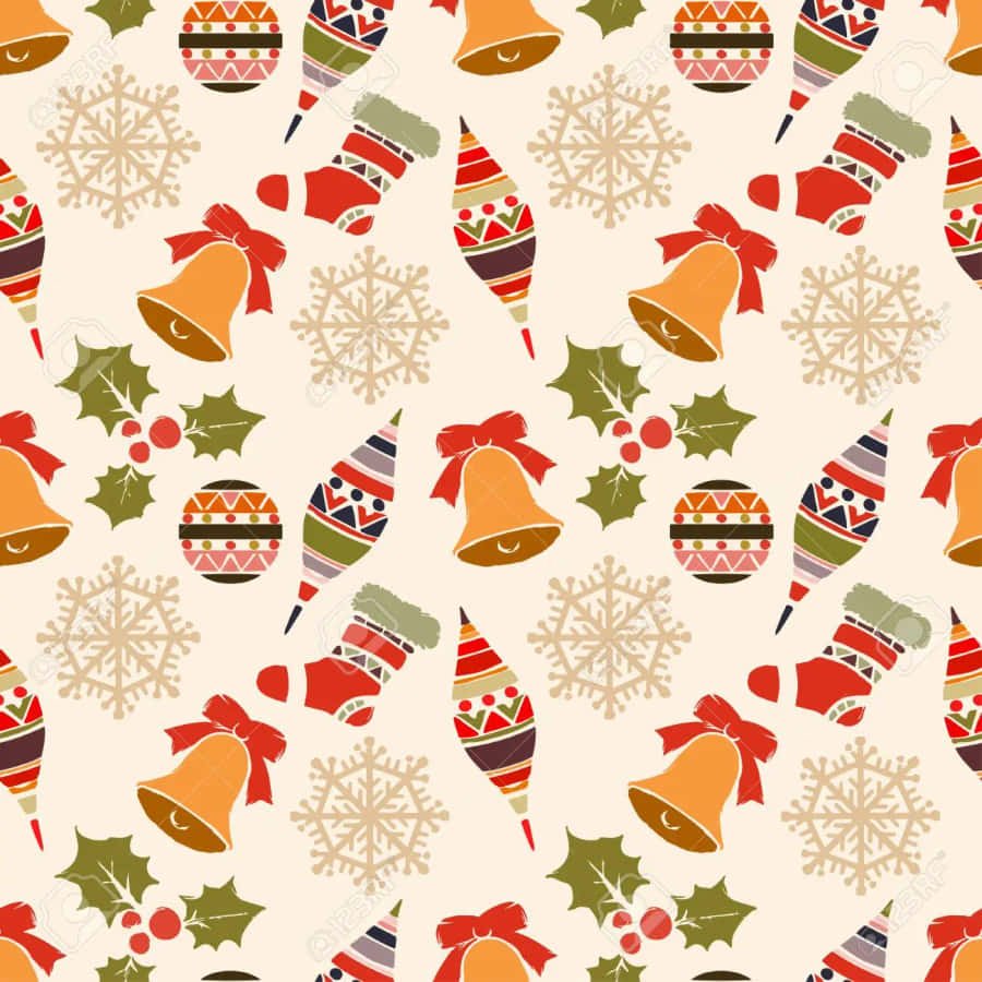 Vintage Christmas Bells Wallpaper