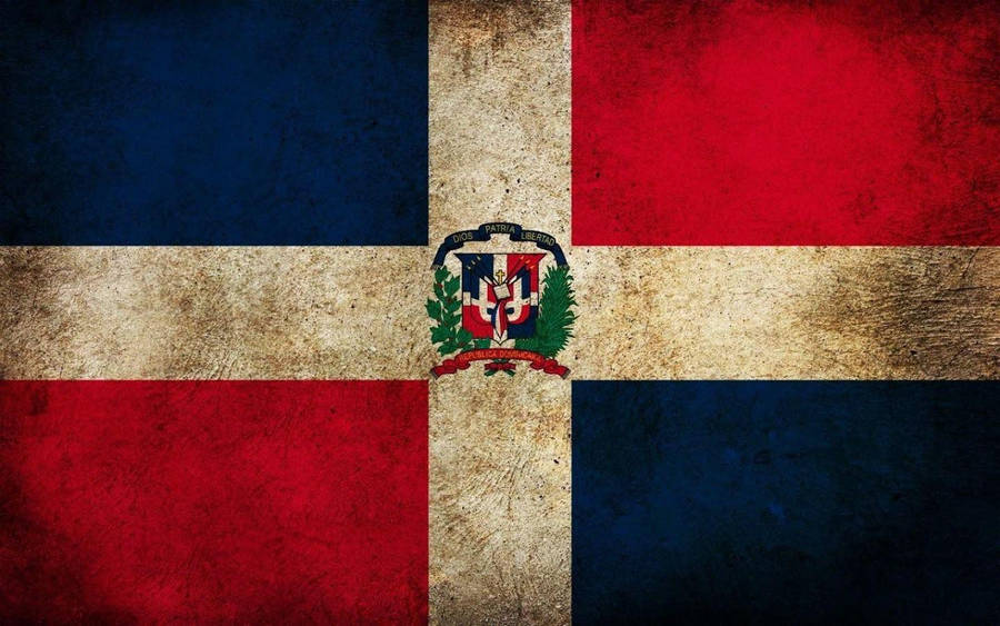 Vintage Dominican Republic Flag Wallpaper