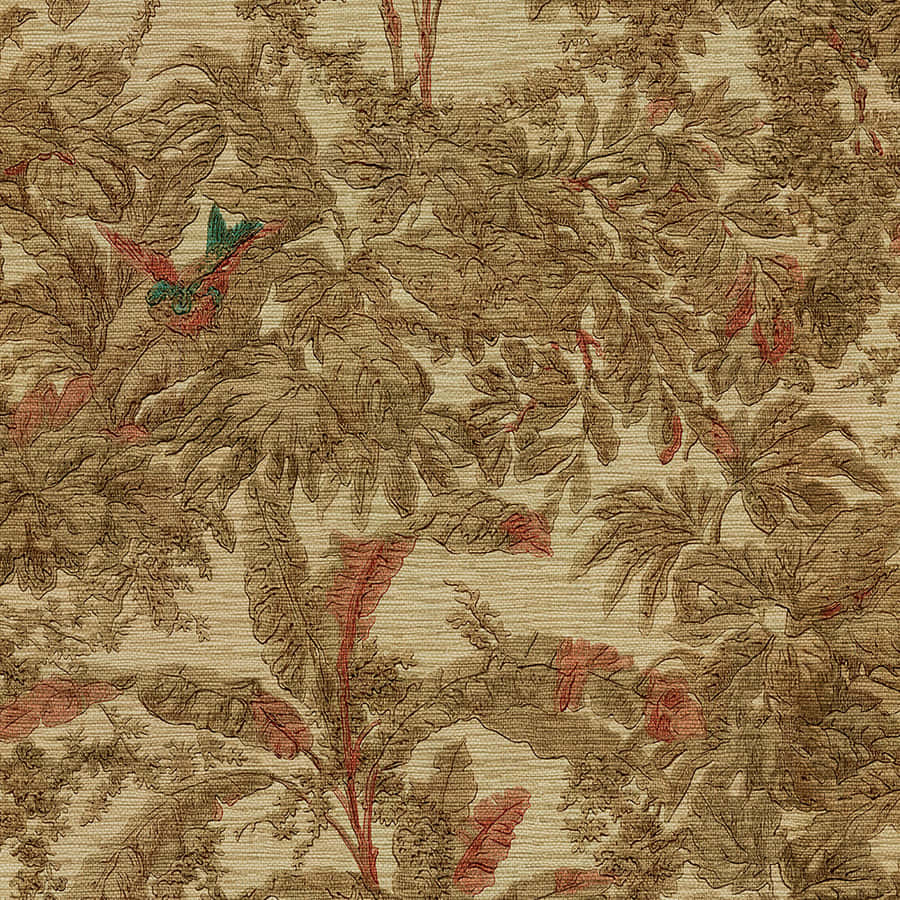 Vintage Floral Fabric Pattern Wallpaper