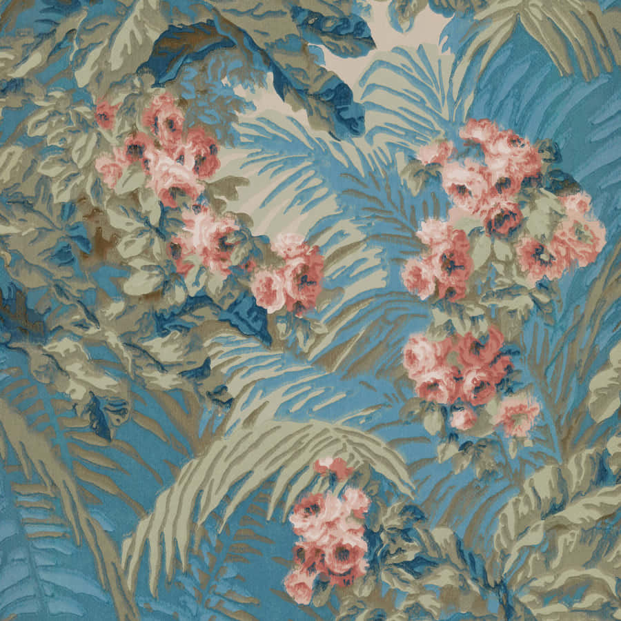 Vintage Floral Fabric Pattern1920s Wallpaper