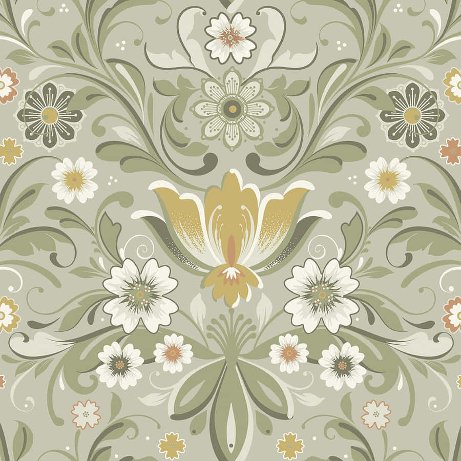 Vintage_ Floral_ Pattern_70s_ Style Wallpaper