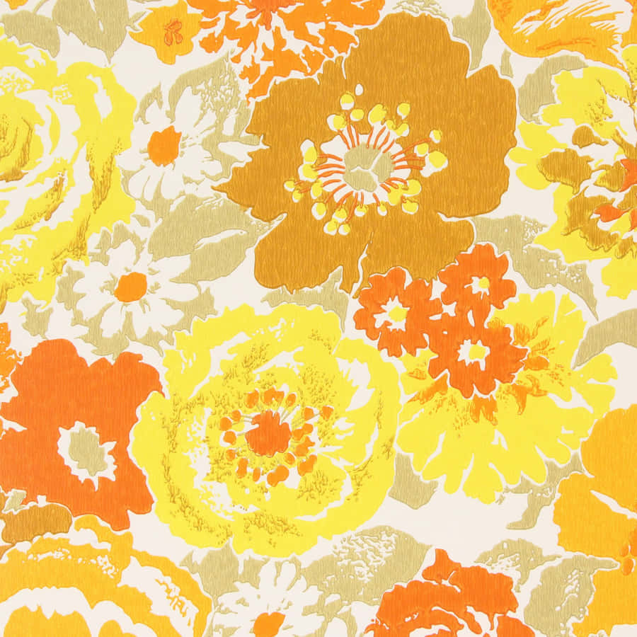 Vintage Floral Pattern1970s Wallpaper