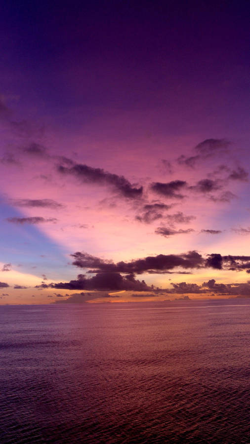 Vintage Iphone Purple Sunset Ocean Wallpaper