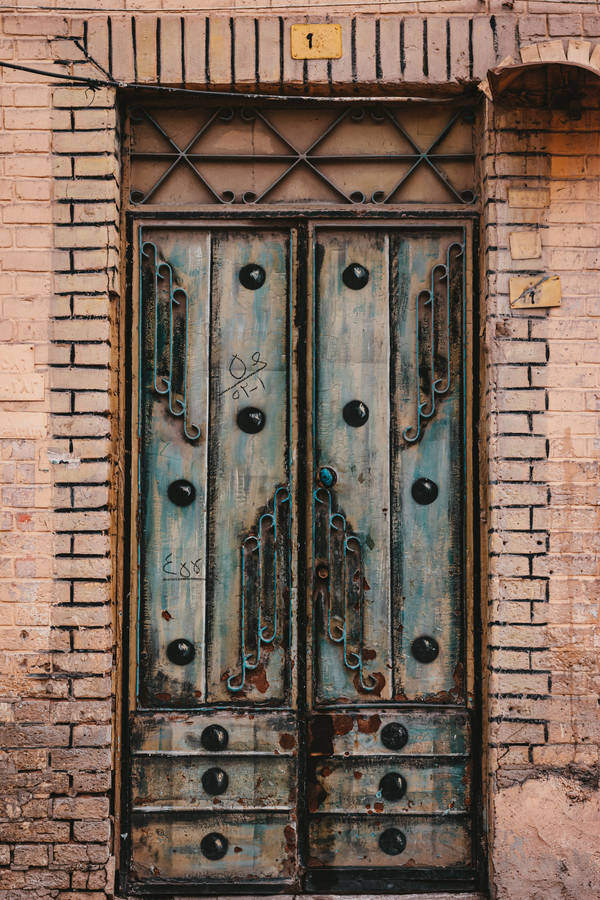 Vintage Iron-clad Door In Iran Wallpaper