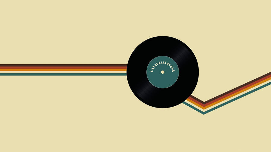 Vintage Minimalist Vinyl Record Wallpaper