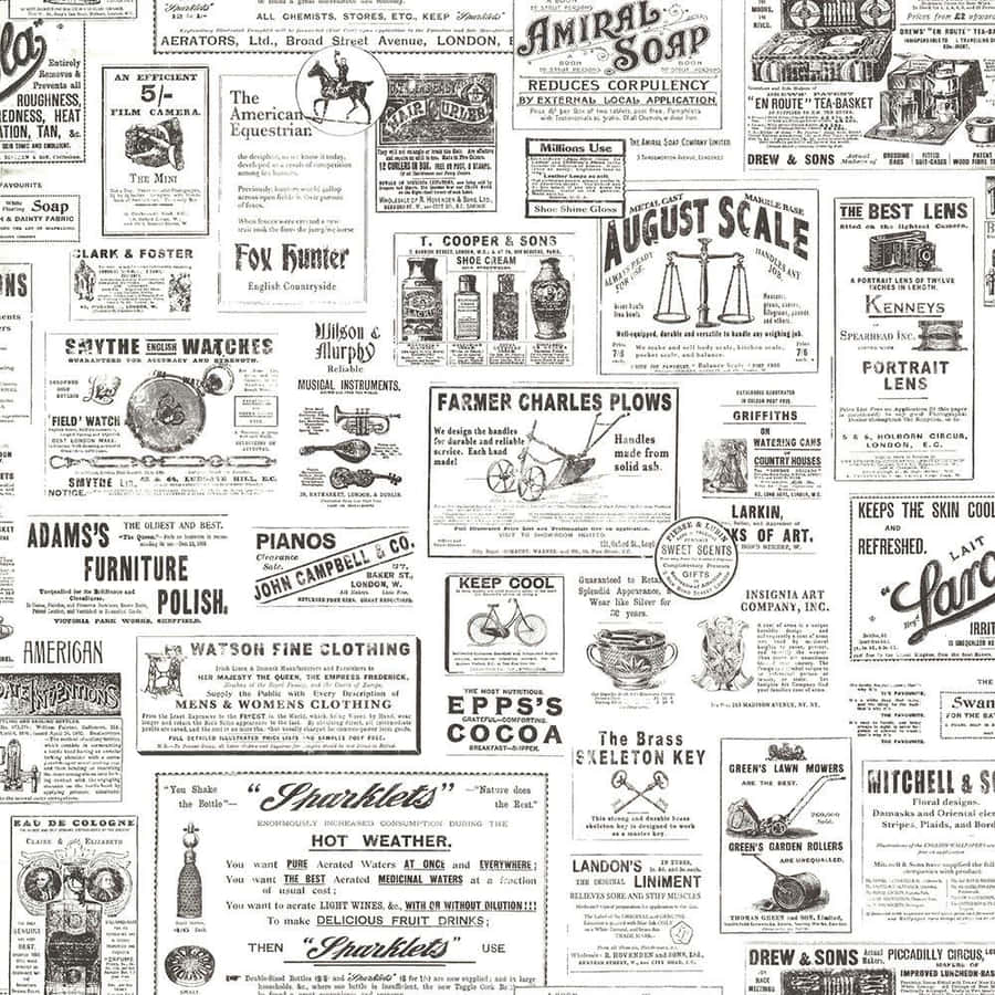 Vintage Newspaper Ads And Posters Wallpaper