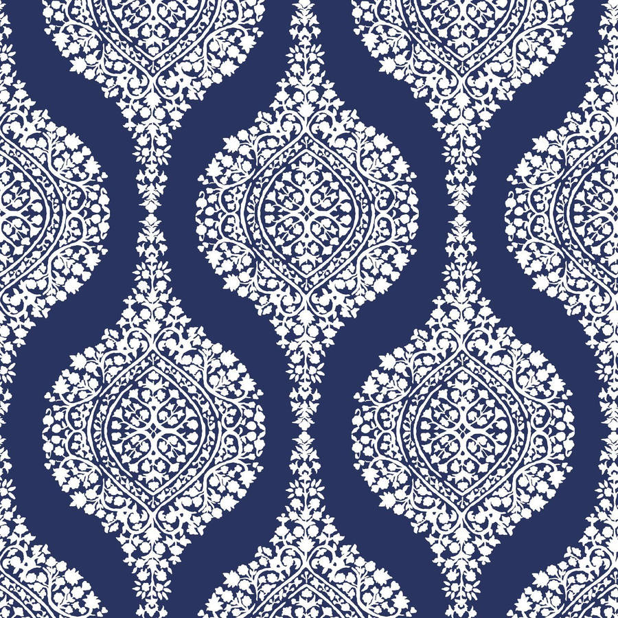 Vintage Ornamental White Pattern Wallpaper